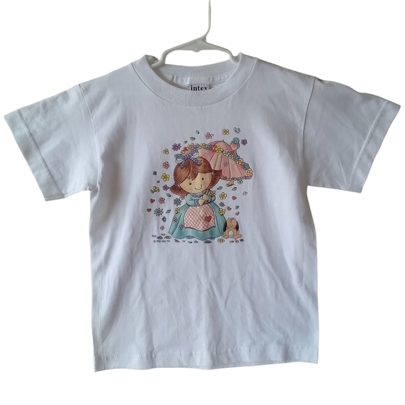 Vintage Other - Vintage Toddler Floral White Spring Shirt Tee Top Intex Tag Heavy Weight Large